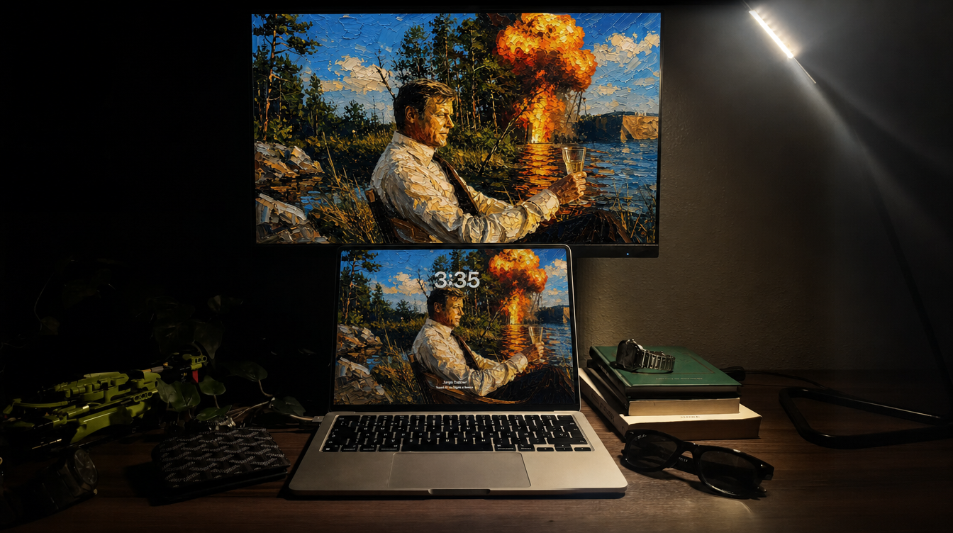 Setup com wallpaper AuraPapers